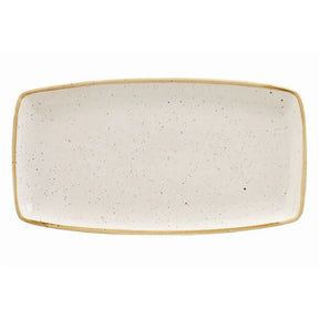 DK527 Churchill Stonecast Rectangular Plate Barley White 350 x 185mm - JD Catering Equipment Solutions Ltd