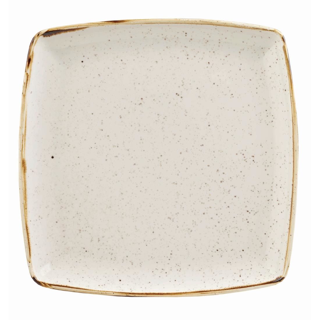 DK529 Churchill Stonecast Deep Square Plate Barley White 260mm (Pack of 6) JD Catering Equipment Solutions Ltd