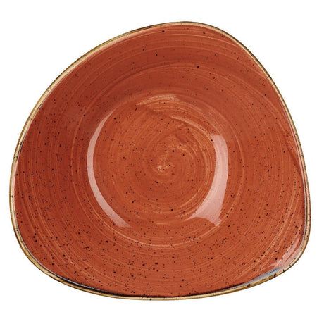 DK542 Churchill Stonecast Triangle Bowl Spiced Orange 265mm (Pack of 12) JD Catering Equipment Solutions Ltd