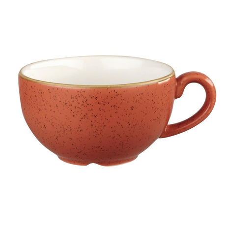 DK548 Churchill Stonecast Cappuccino Cup Spiced Orange 12oz (Pack of 12) JD Catering Equipment Solutions Ltd