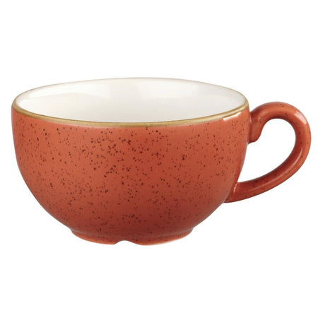 DK549 Churchill Stonecast Cappuccino Cup Spiced Orange 8oz (Pack of 12) JD Catering Equipment Solutions Ltd