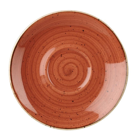 DK550 Churchill Stonecast Round Cappuccino Saucers Spiced Orange 185mm (Pack of 12) JD Catering Equipment Solutions Ltd