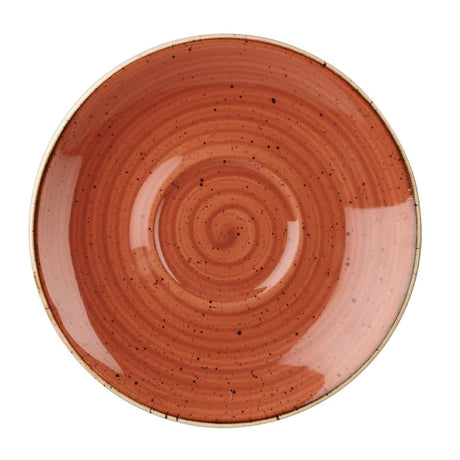 DK550 Churchill Stonecast Round Cappuccino Saucers Spiced Orange 185mm (Pack of 12) JD Catering Equipment Solutions Ltd