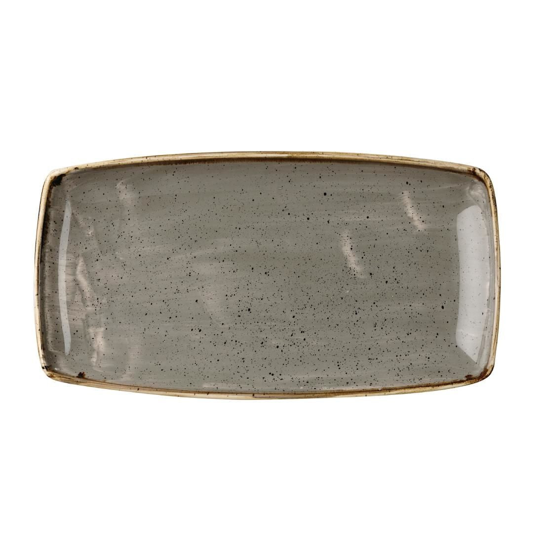 DK561 Churchill Stonecast Rectangular Plate Peppercorn Grey 350 x 185mm (Pack of 6) JD Catering Equipment Solutions Ltd