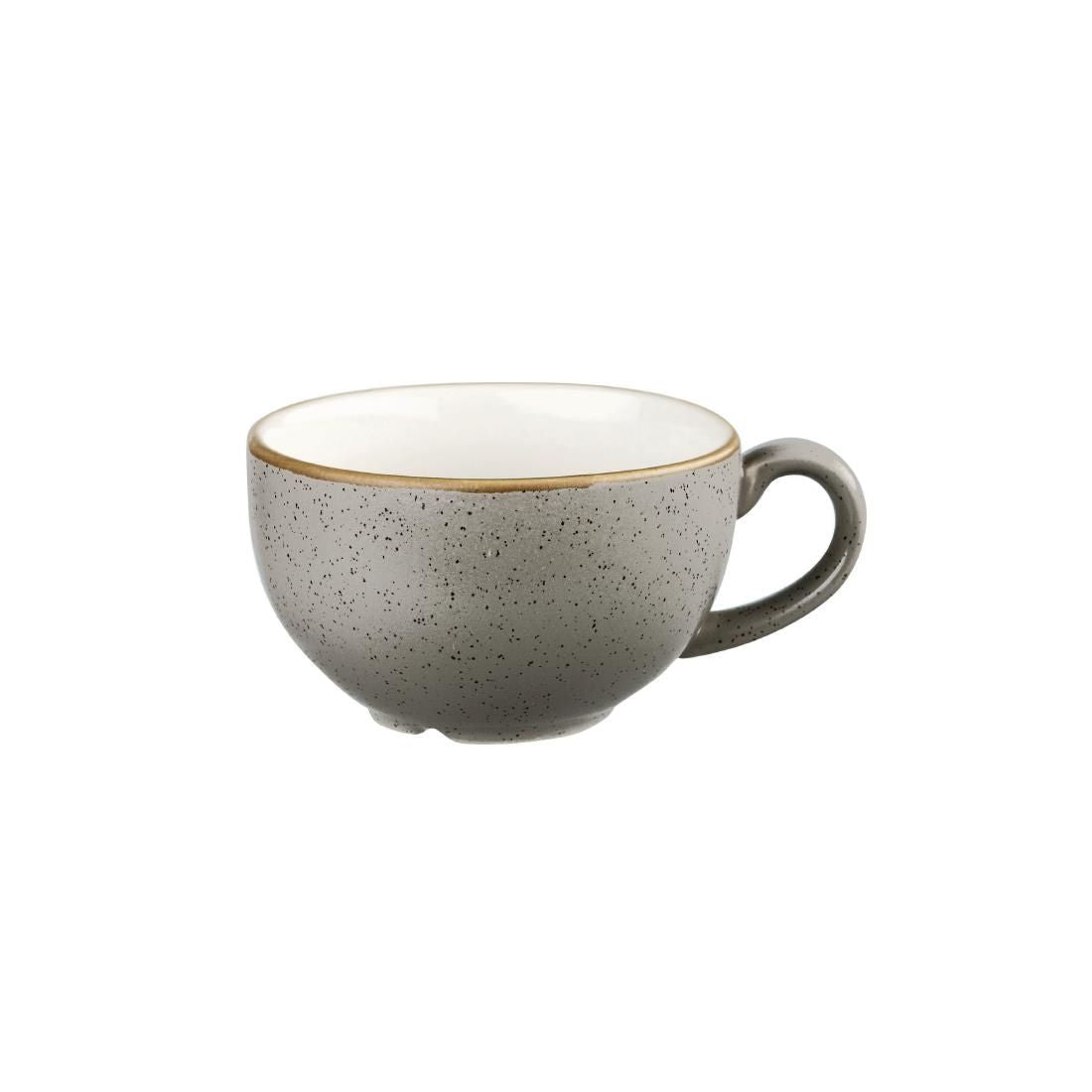 DK565 Churchill Stonecast Cappuccino Cup Peppercorn Grey 12oz (Pack of 12) JD Catering Equipment Solutions Ltd