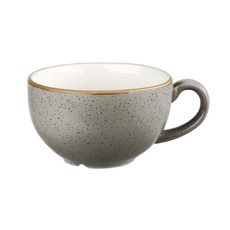 DK566 Churchill Stonecast Cappuccino Cup Peppercorn Grey 8oz (Pack of 12) JD Catering Equipment Solutions Ltd