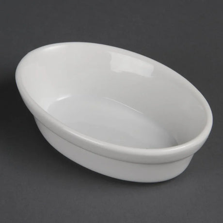 DK806 Olympia Whiteware Oval Pie Bowls 145mm (Pack of 6) - JD Catering Equipment Solutions Ltd