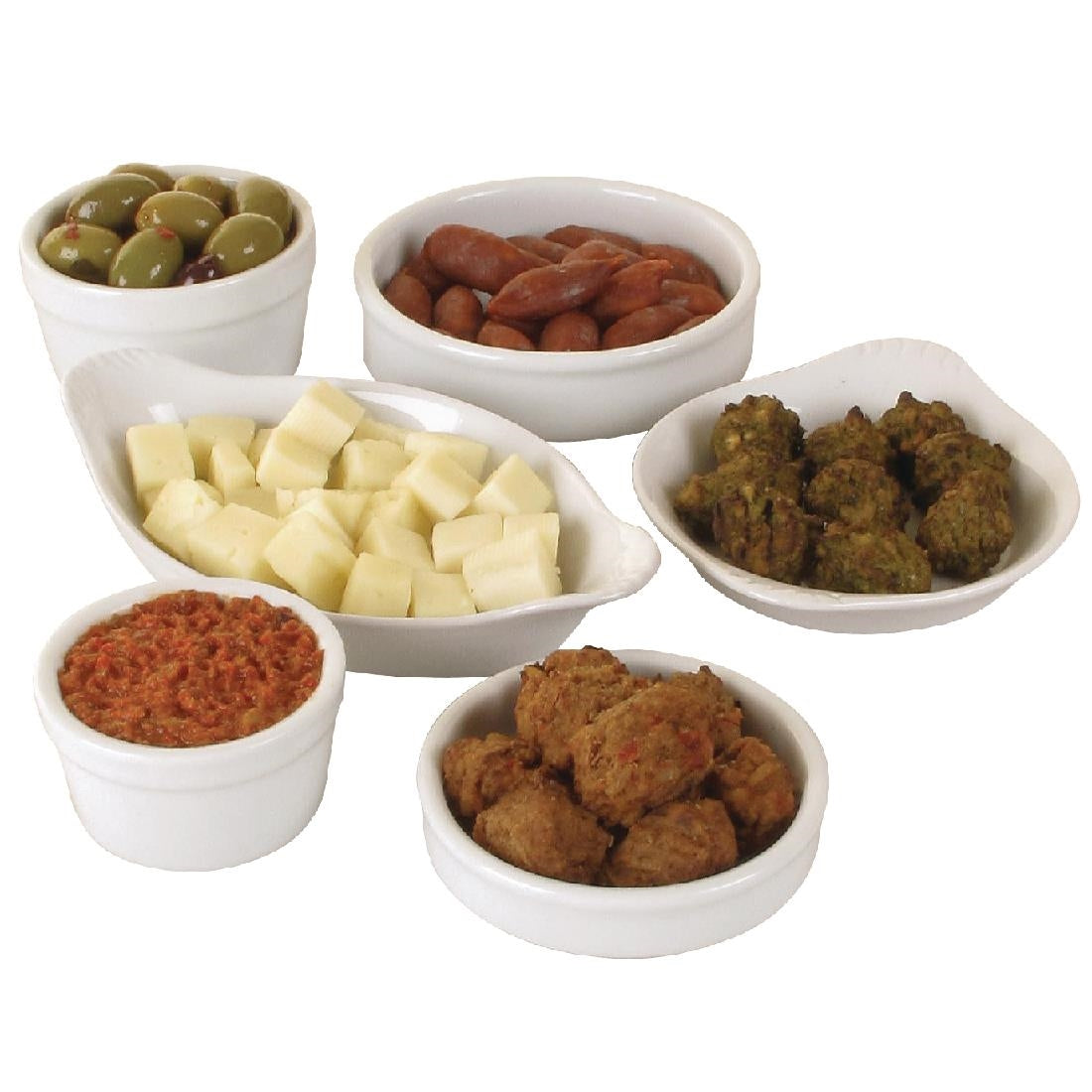 DK826 Olympia Mediterranean Ramekins White 77mm (Pack of 6) JD Catering Equipment Solutions Ltd