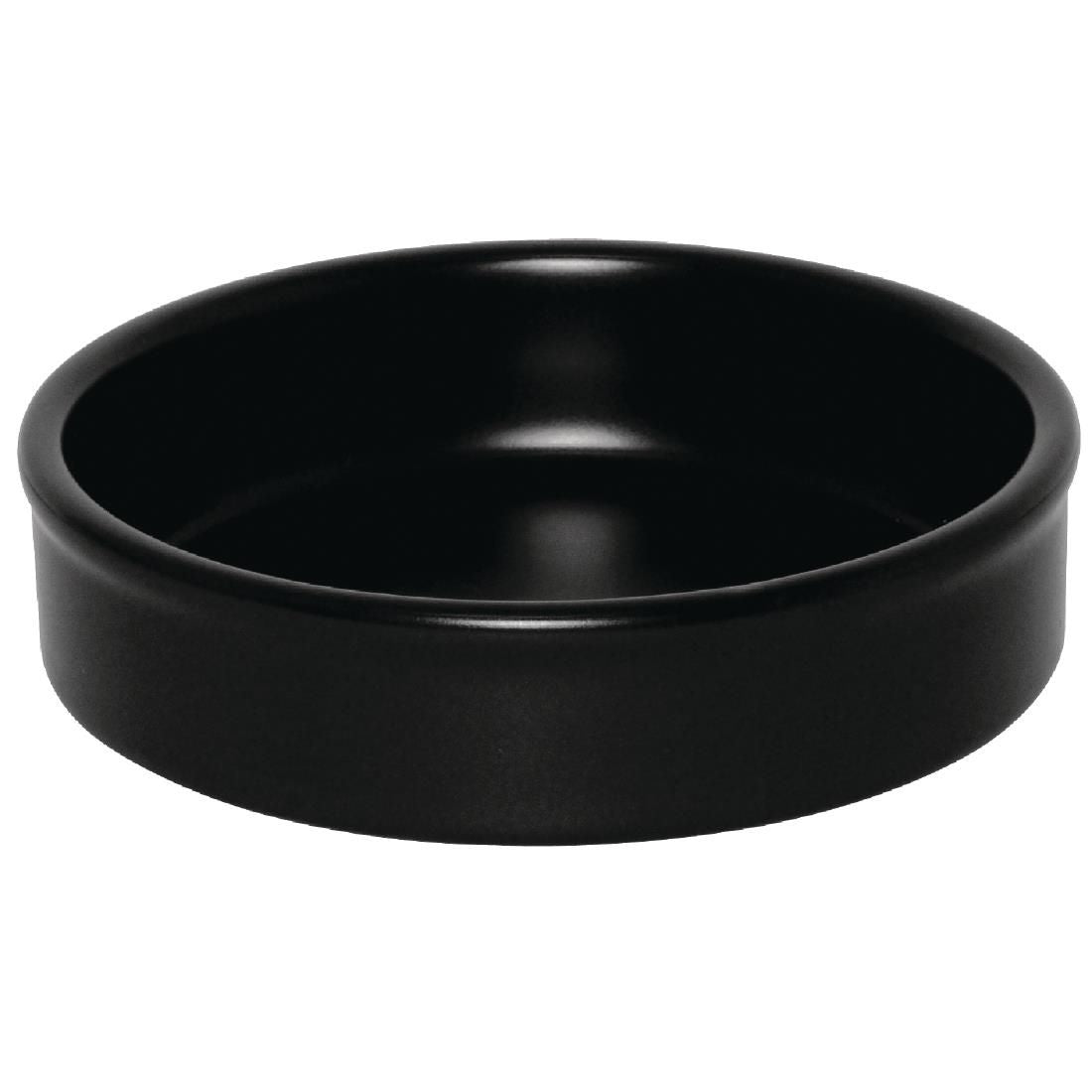 DK832 Olympia Mediterranean Stackable Dishes Black 102mm (Pack of 6) JD Catering Equipment Solutions Ltd