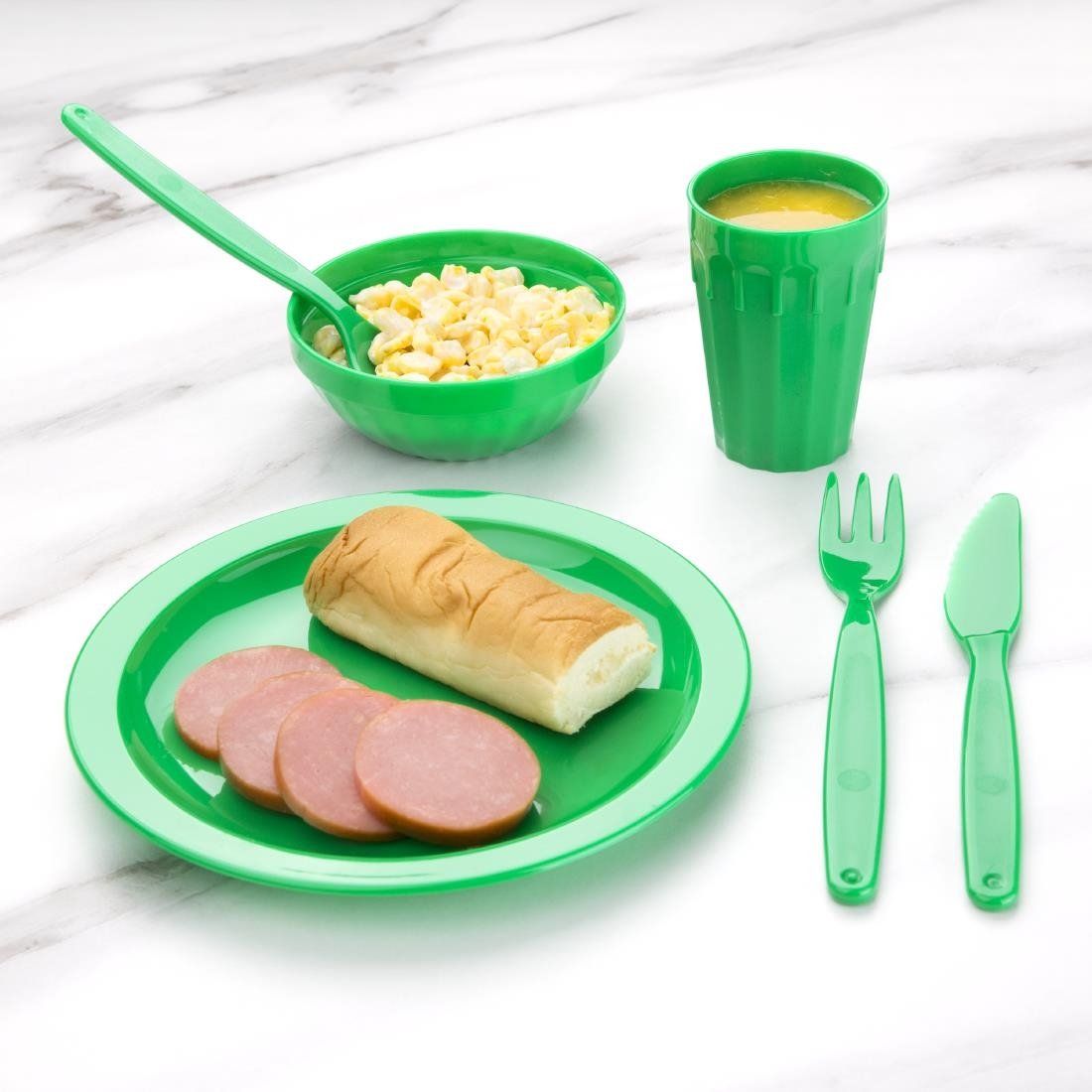 DL124 Polycarbonate Spoon Green Kristallon (Pack of 12) JD Catering Equipment Solutions Ltd