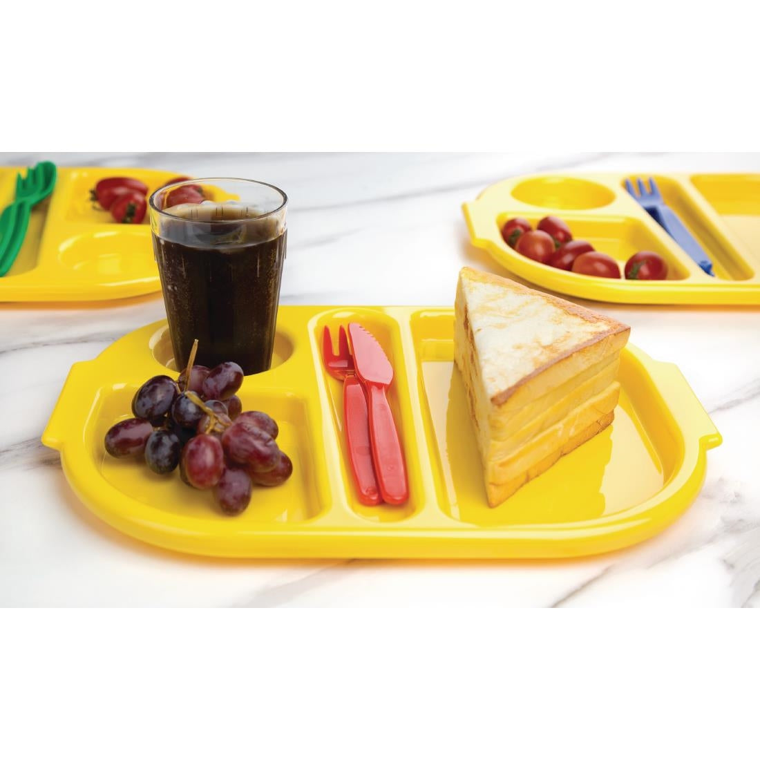 DL127 Kristallon Small Polycarbonate Compartment Food Trays Yellow 322mm JD Catering Equipment Solutions Ltd