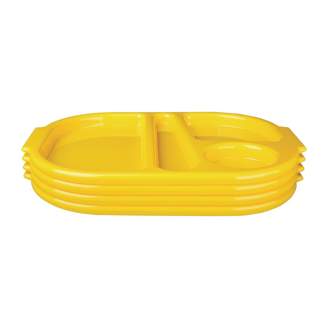 DL127 Kristallon Small Polycarbonate Compartment Food Trays Yellow 322mm JD Catering Equipment Solutions Ltd