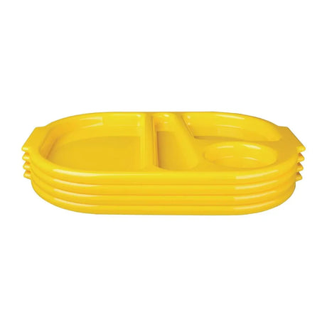 DL127 Kristallon Small Polycarbonate Compartment Food Trays Yellow 322mm - JD Catering Equipment Solutions Ltd