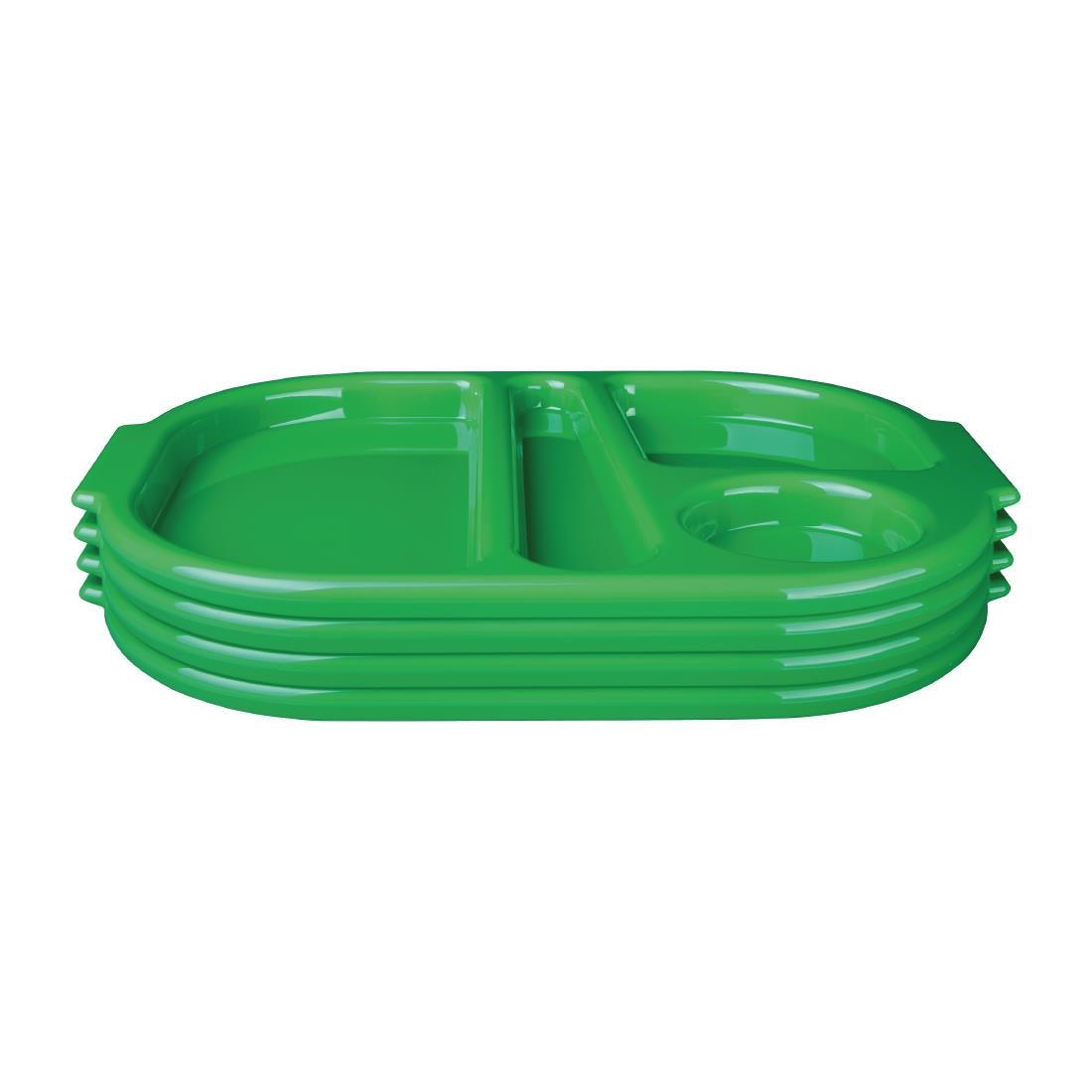 DL128 Kristallon Small Polycarbonate Compartment Food Trays Green 322mm JD Catering Equipment Solutions Ltd