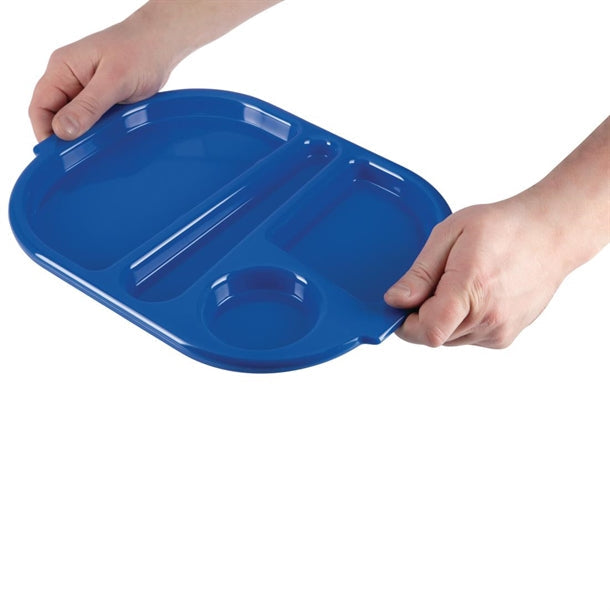 DL129 Kristallon Small Polycarbonate Compartment Food Trays Blue 322mm JD Catering Equipment Solutions Ltd