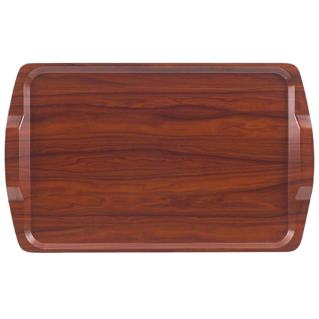 DL156 Cambro Walnut Laminate Room Service Tray With Handles 640mm JD Catering Equipment Solutions Ltd