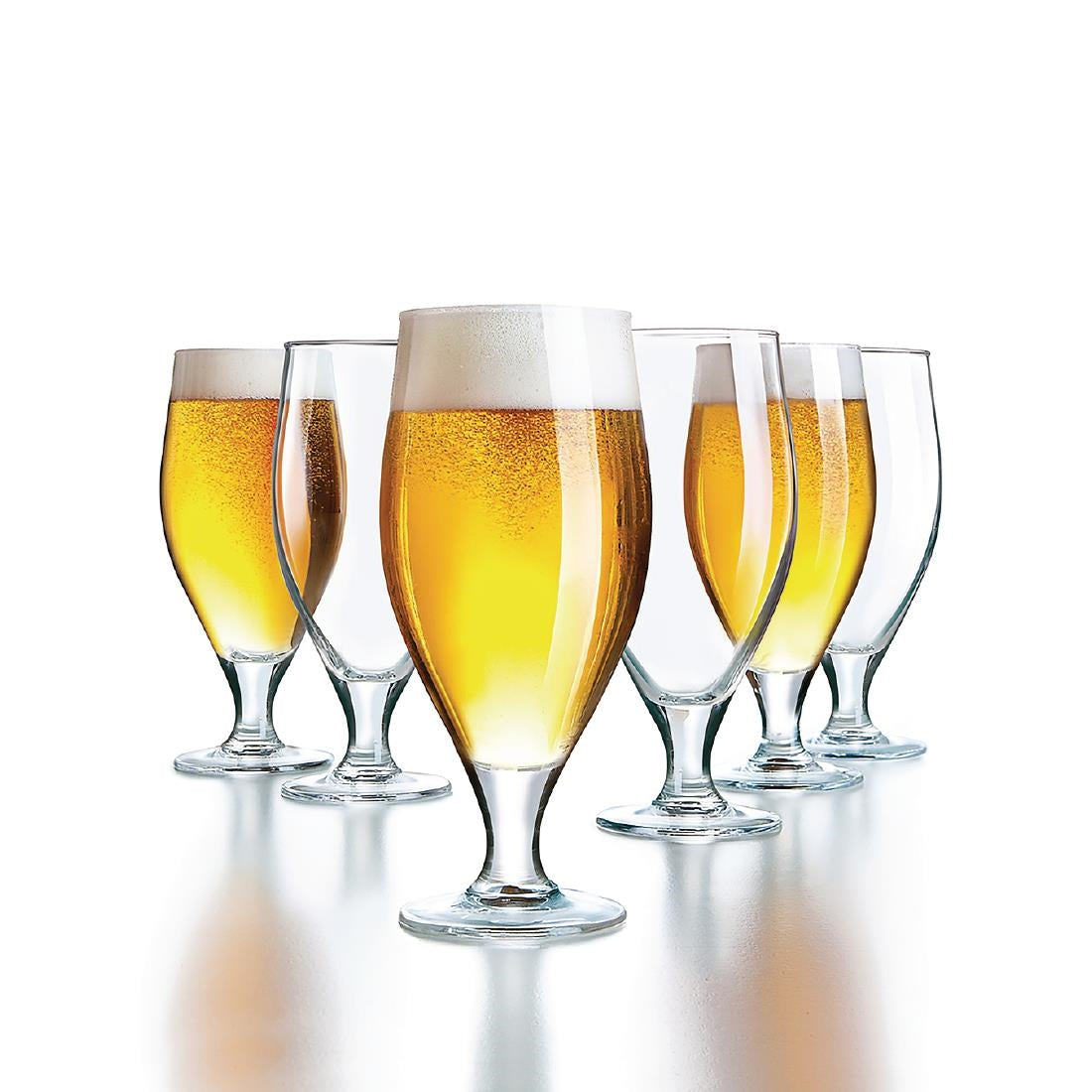 DL198 Arcoroc Cervoise Nucleated Stemmed Beer Glasses 320ml CE Marked at 284ml JD Catering Equipment Solutions Ltd