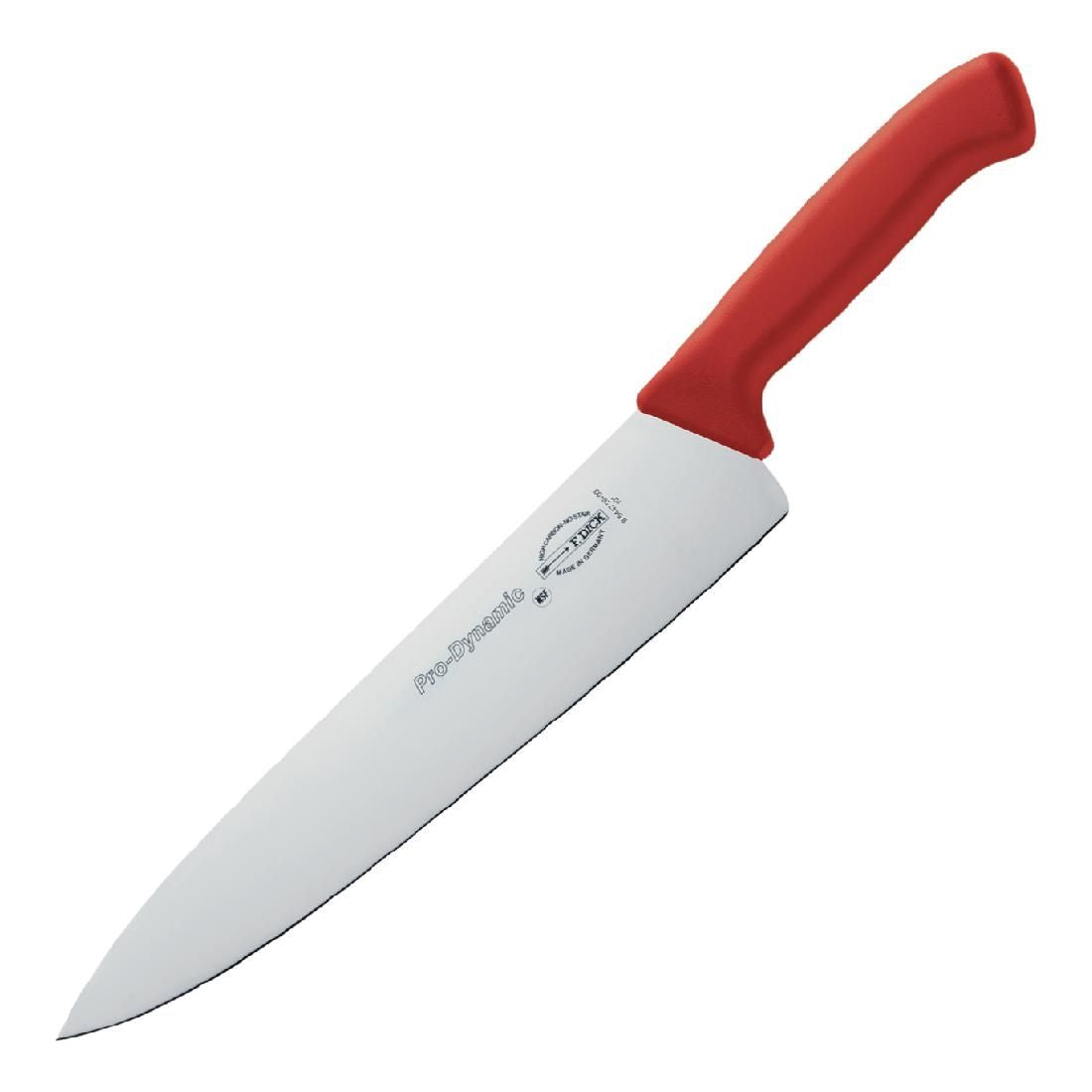 DL345 Dick Pro Dynamic HACCP Chefs Knife Red 25.5cm JD Catering Equipment Solutions Ltd