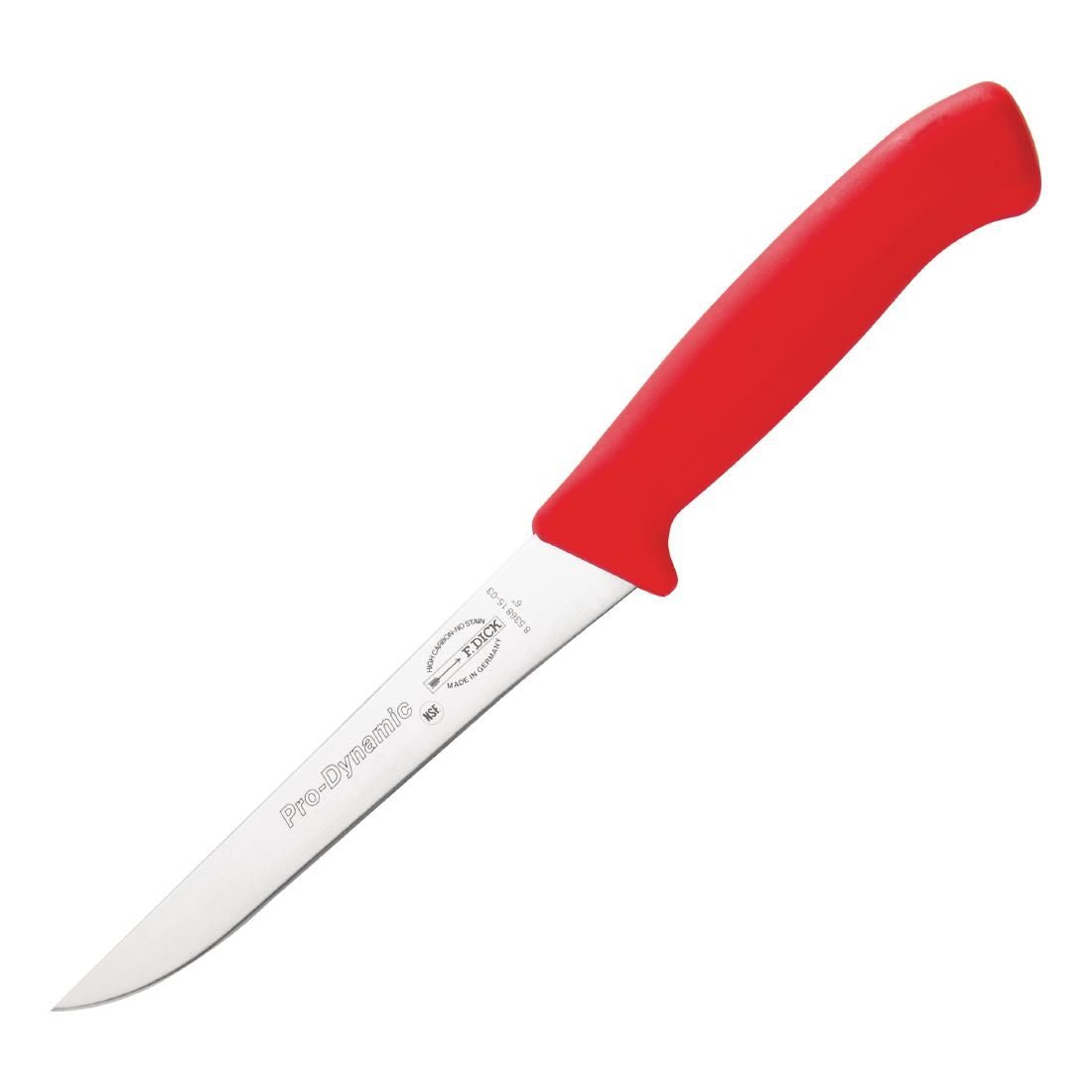 DL349 Dick Pro Dynamic HACCP Boning Knife Red 15cm JD Catering Equipment Solutions Ltd