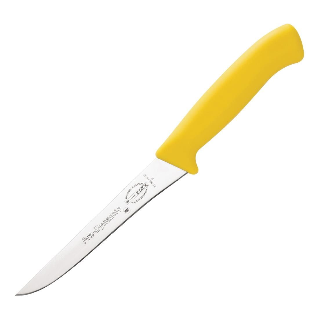 DL357 Dick Pro Dynamic HACCP Boning Knife Yellow 15cm JD Catering Equipment Solutions Ltd