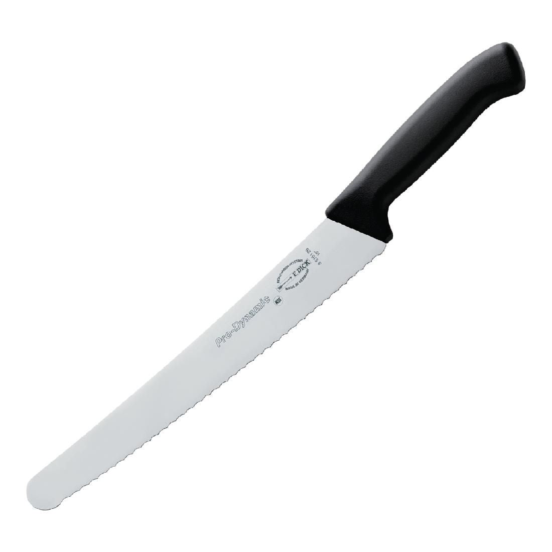 DL377 Dick Pro Dynamic HACCP Serrated Pastry Knife Black 25.5cm JD Catering Equipment Solutions Ltd