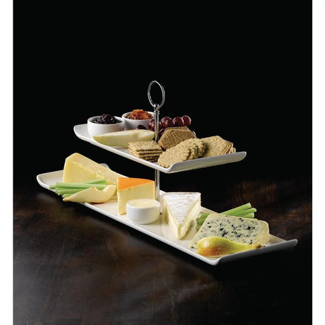 DL495 Churchill 2 Tier Rectangular Plate Tower 560mm (Pack of 2) - JD Catering Equipment Solutions Ltd