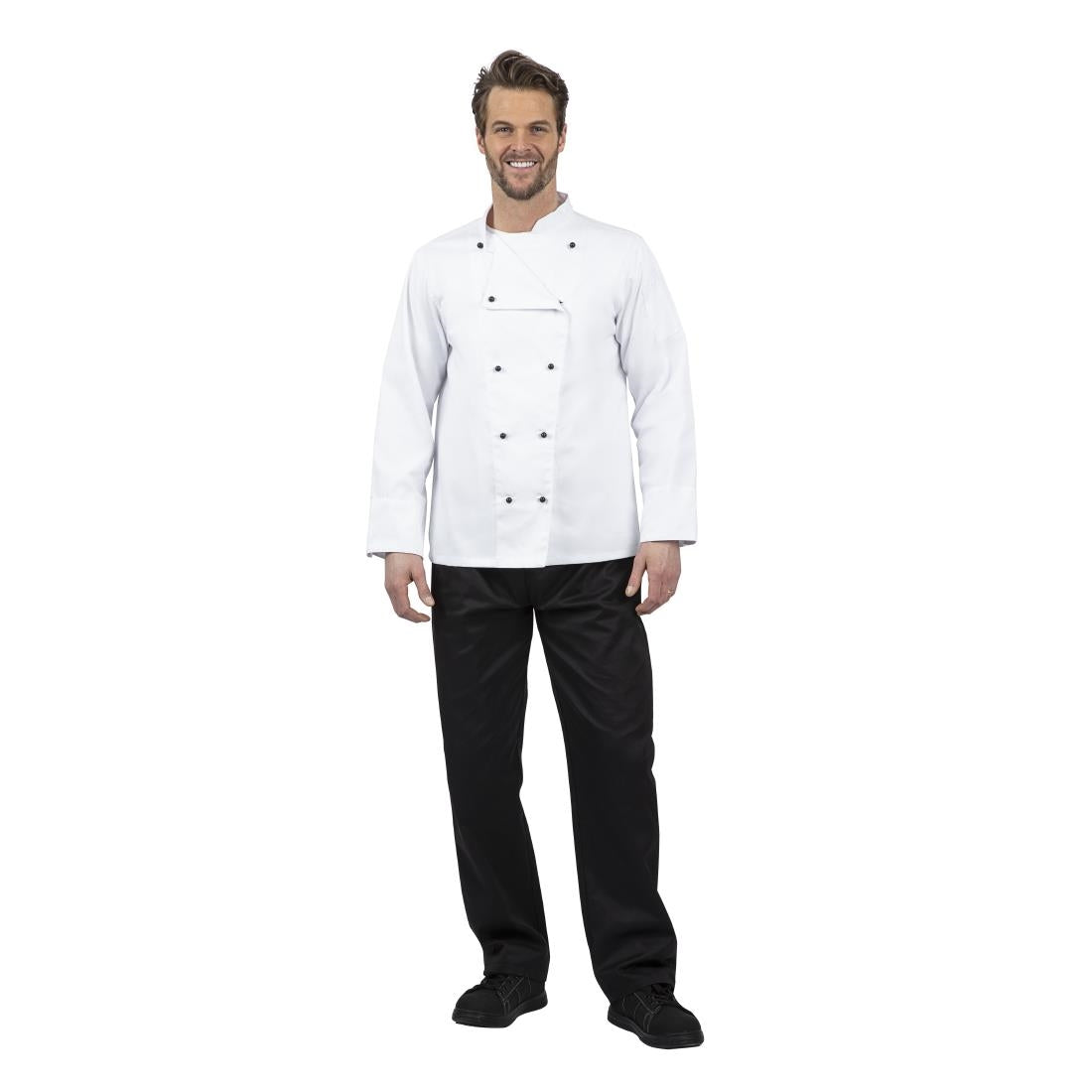 DL710-L Whites Chicago Unisex Chefs Jacket Long Sleeve L JD Catering Equipment Solutions Ltd