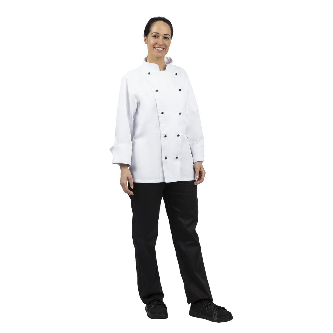 DL710-XL Whites Chicago Unisex Chefs Jacket Long Sleeve XL JD Catering Equipment Solutions Ltd