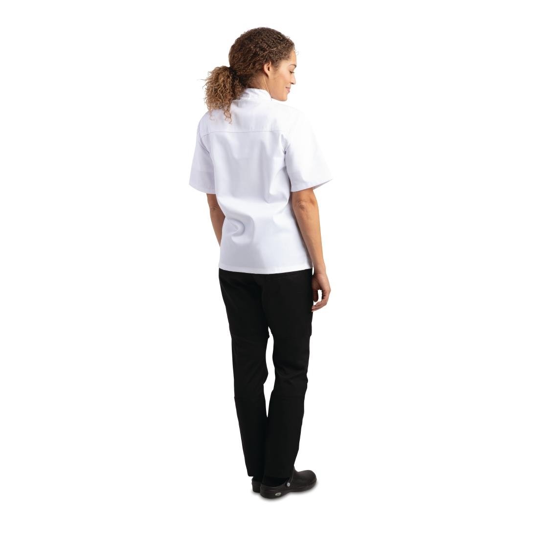 DL711-M Whites Chicago Unisex Chefs Jacket Short Sleeve White M JD Catering Equipment Solutions Ltd