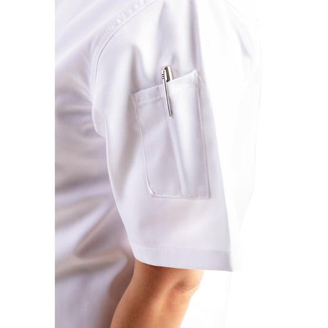 DL711-XS Whites Chicago Unisex Chefs Jacket Short Sleeve White XS JD Catering Equipment Solutions Ltd