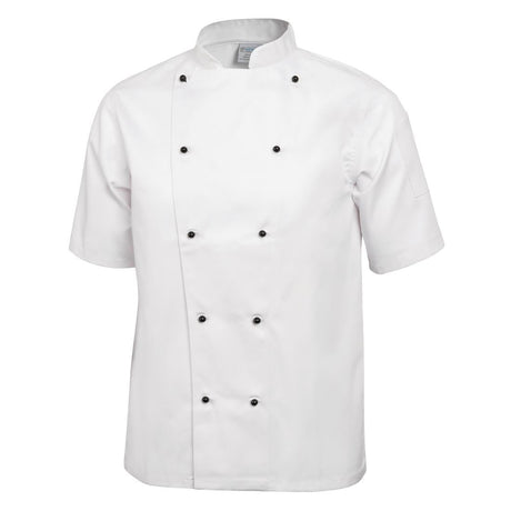 DL711-XS Whites Chicago Unisex Chefs Jacket Short Sleeve White XS JD Catering Equipment Solutions Ltd