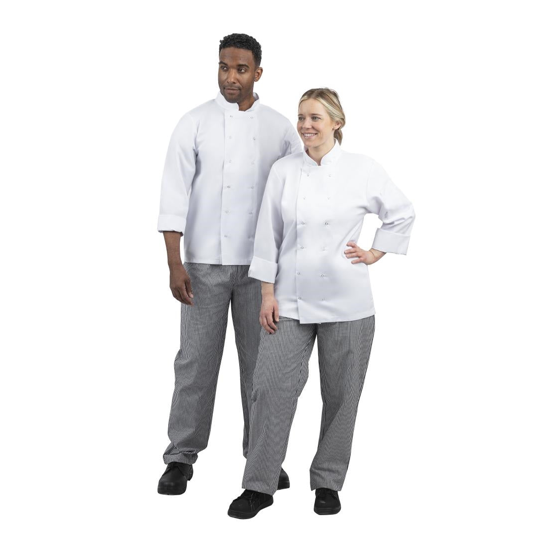 DL712-XS Whites Unisex Vegas Chefs Trousers Black and White Check XS JD Catering Equipment Solutions Ltd