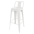 DL890 Bolero Bistro Steel High Stool With Backrest White (Pack of 4) JD Catering Equipment Solutions Ltd