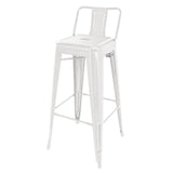 DL890 Bolero Bistro Steel High Stool With Backrest White (Pack of 4) JD Catering Equipment Solutions Ltd