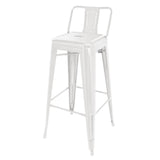 DL890 Bolero Bistro Steel High Stool With Backrest White (Pack of 4) JD Catering Equipment Solutions Ltd