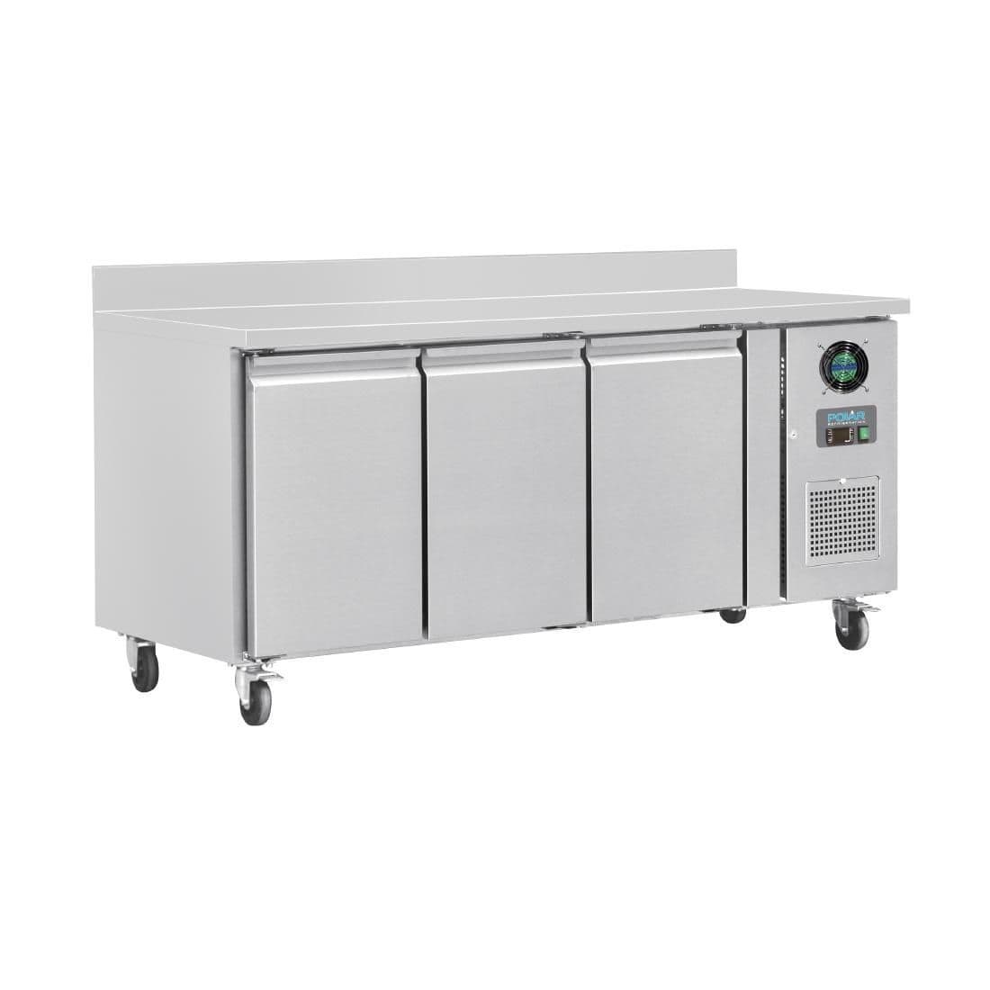 DL917 Polar U-Series Triple Door Counter Freezer with Upstand 417Ltr JD Catering Equipment Solutions Ltd