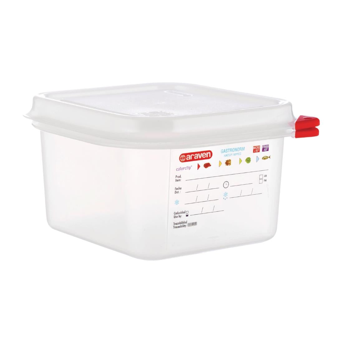 DL980 Araven Polypropylene 1/6 Gastronorm Food Storage Containers 1.7Ltr (Pack of 4) JD Catering Equipment Solutions Ltd