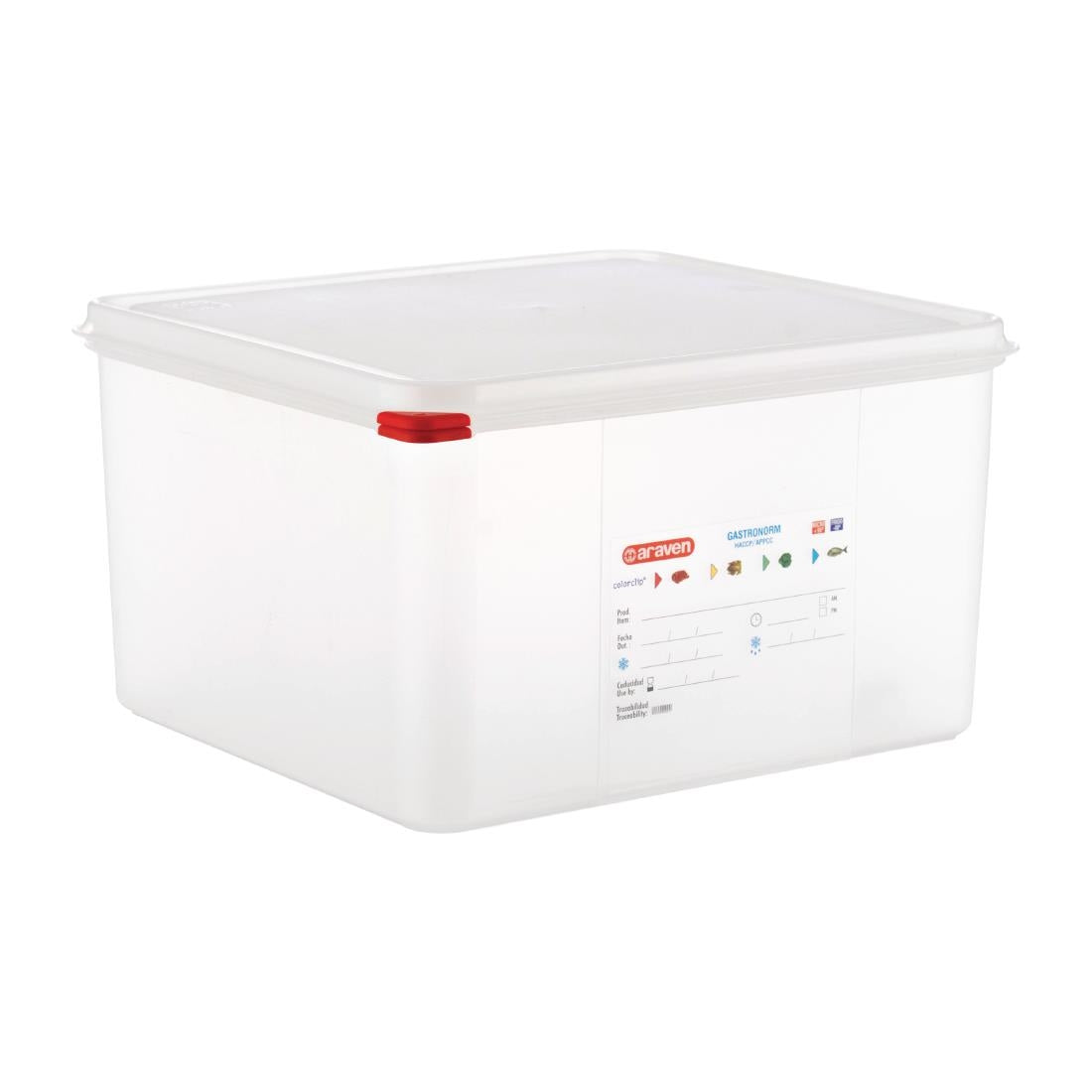 DL983 Araven Polypropylene 2/3 Gastronorm Food Storage Container 19Ltr (Pack of 4) JD Catering Equipment Solutions Ltd