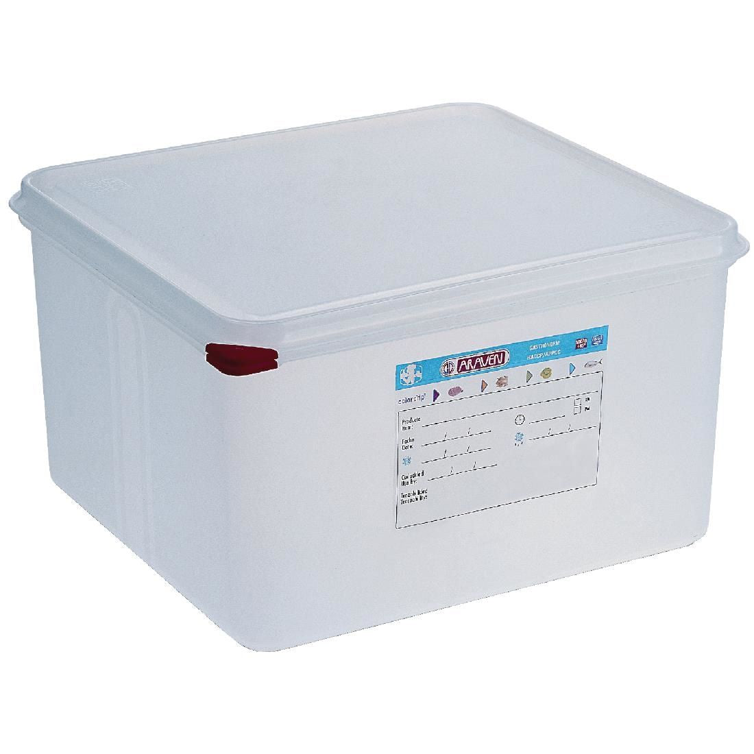 DL983 Araven Polypropylene 2/3 Gastronorm Food Storage Container 19Ltr (Pack of 4) JD Catering Equipment Solutions Ltd