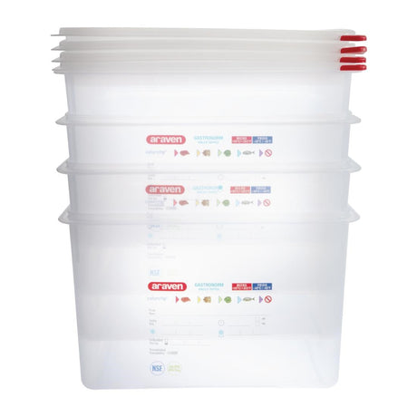 DL984 Araven Polypropylene 1/1 Gastronorm Food Storage Box 28Ltr (Pack of 4) JD Catering Equipment Solutions Ltd