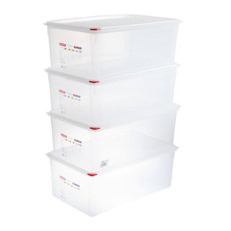 DL984 Araven Polypropylene 1/1 Gastronorm Food Storage Box 28Ltr (Pack of 4) JD Catering Equipment Solutions Ltd