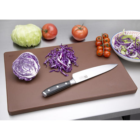 DM003 Hygiplas Extra Thick Low Density Brown Chopping Board Standard JD Catering Equipment Solutions Ltd