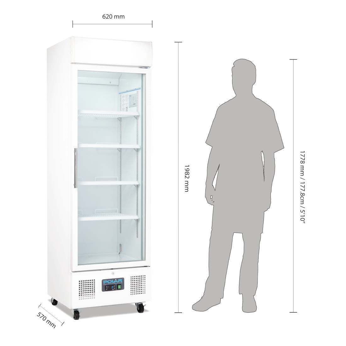 DM076 Polar G-Series Upright Display Fridge 368Ltr White JD Catering Equipment Solutions Ltd