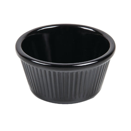 DM162 Kristallon Melamine Fluted Ramekins Black 57mm (Pack of 12) JD Catering Equipment Solutions Ltd