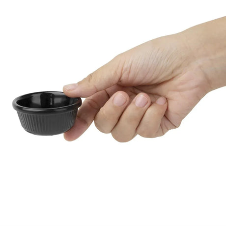 DM162 Kristallon Melamine Fluted Ramekins Black 57mm (Pack of 12) - JD Catering Equipment Solutions Ltd