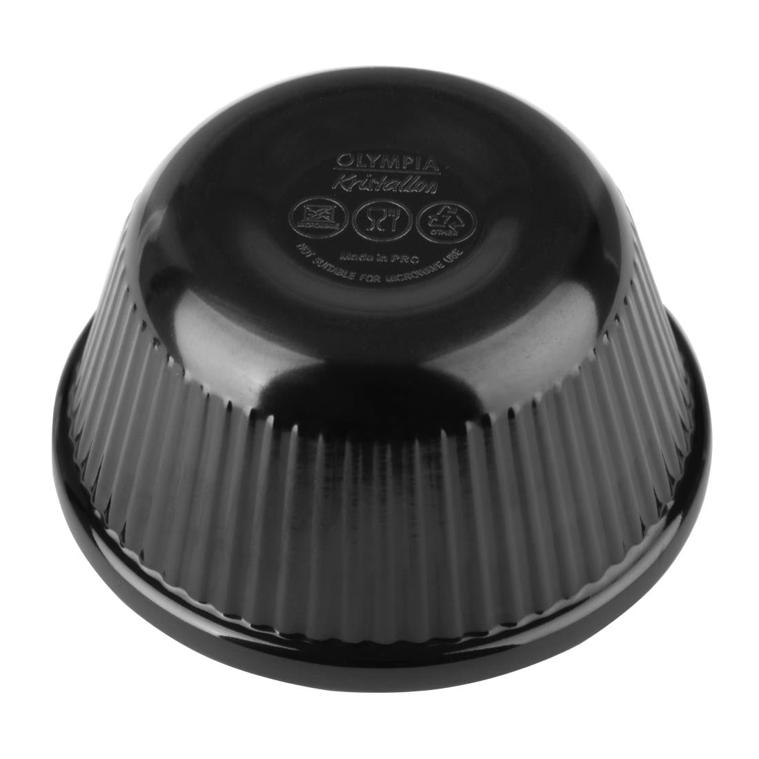 DM163 Kristallon Melamine Fluted Ramekins Black 70mm (Pack of 12) JD Catering Equipment Solutions Ltd