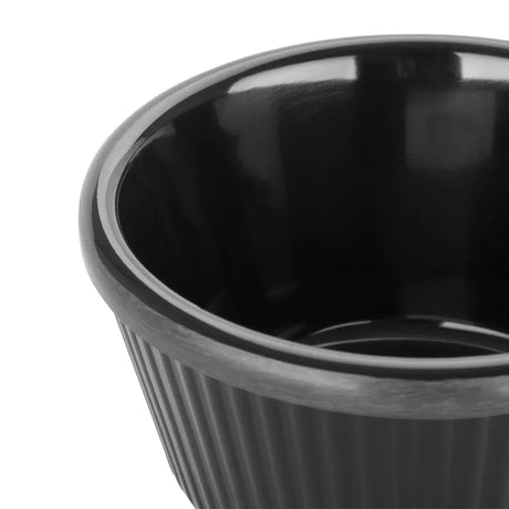 DM165 Kristallon Melamine Fluted Ramekins Black 89mm (Pack of 12) - JD Catering Equipment Solutions Ltd
