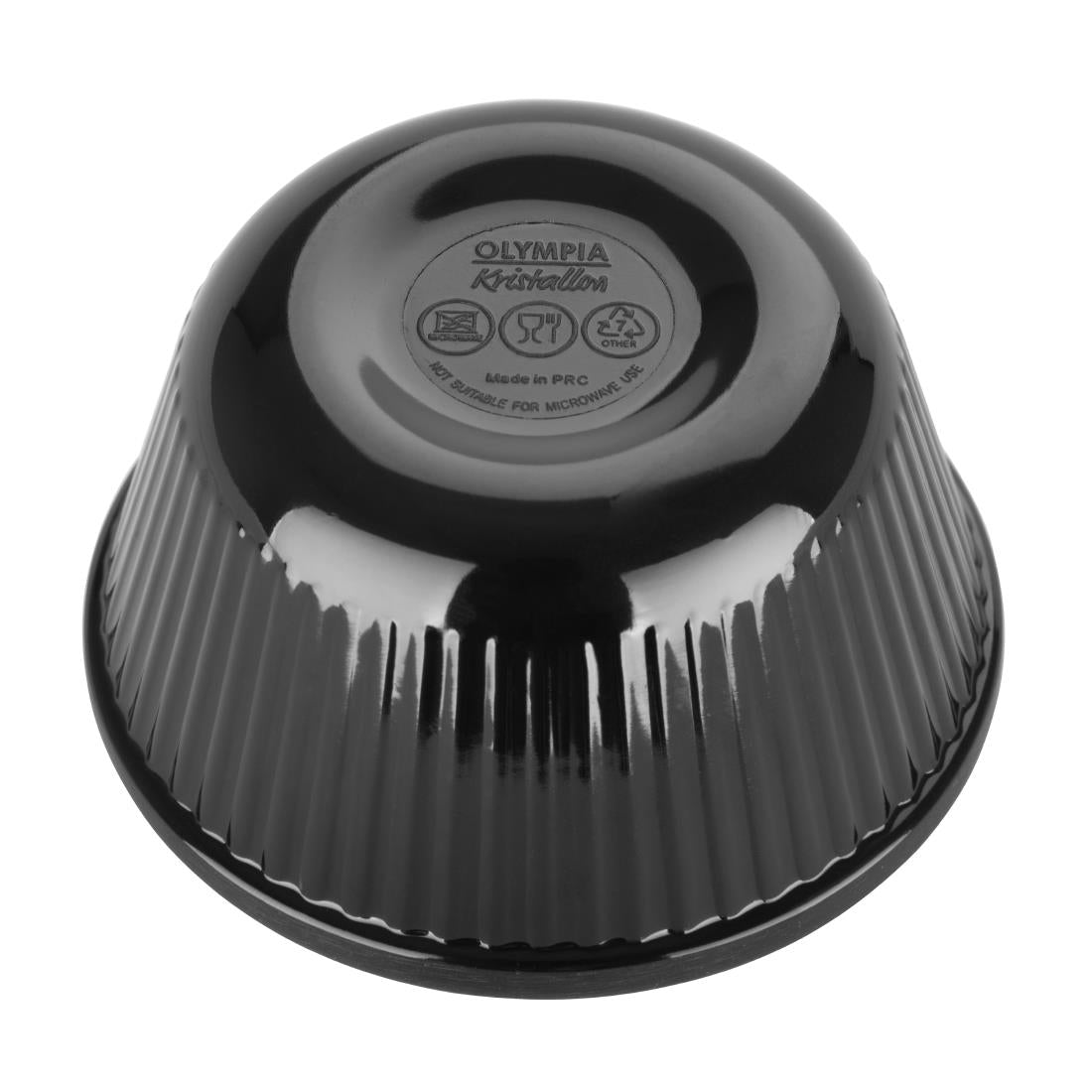 DM165 Kristallon Melamine Fluted Ramekins Black 89mm (Pack of 12) JD Catering Equipment Solutions Ltd