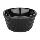 DM165 Kristallon Melamine Fluted Ramekins Black 89mm (Pack of 12) JD Catering Equipment Solutions Ltd