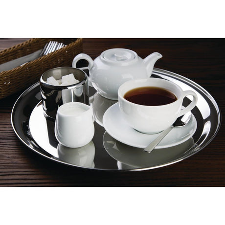 DM193 Olympia Stainless Steel Round Service Tray 355mm JD Catering Equipment Solutions Ltd